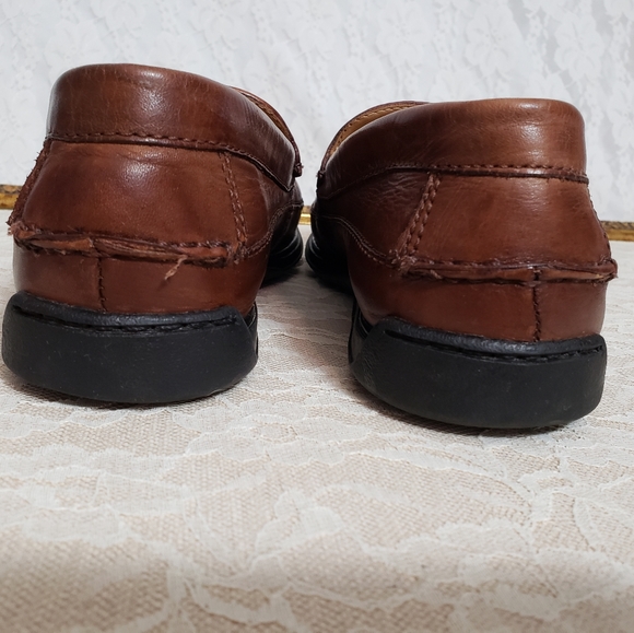 Mens Brown Leather Dockers Loafers - Picture 3 of 6